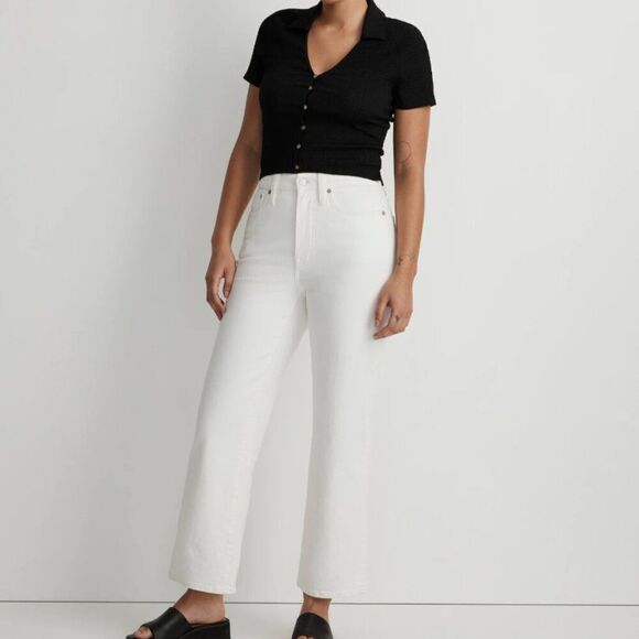 Madewell no825 Curvy 90s Straight ivory denim jeans NWT size 23 - Picture 1 of 12